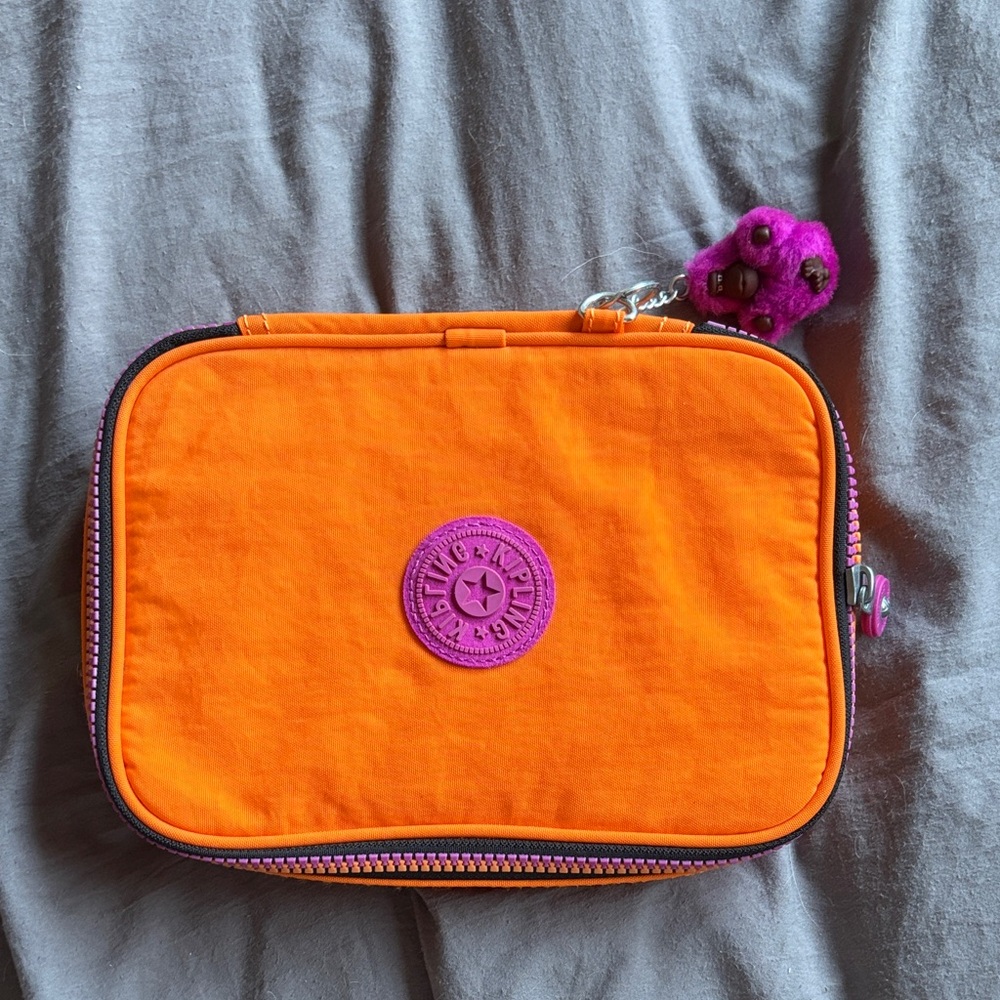 Kipling Orange & Purple Pencil Case